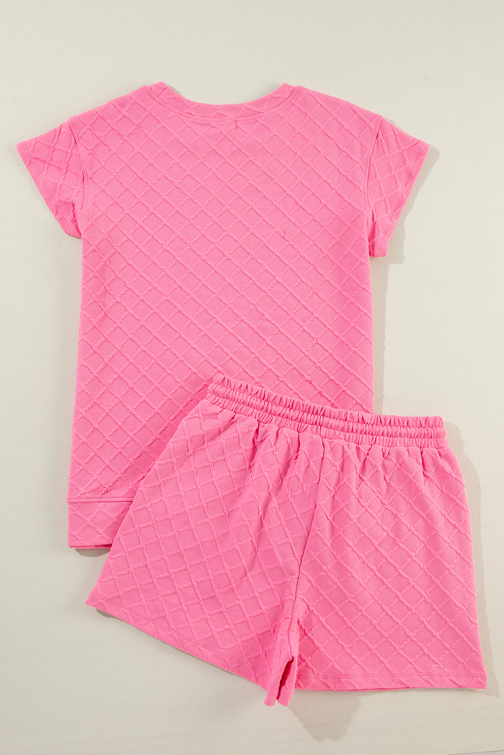 Checker Textured Tee and Drawstring Shorts