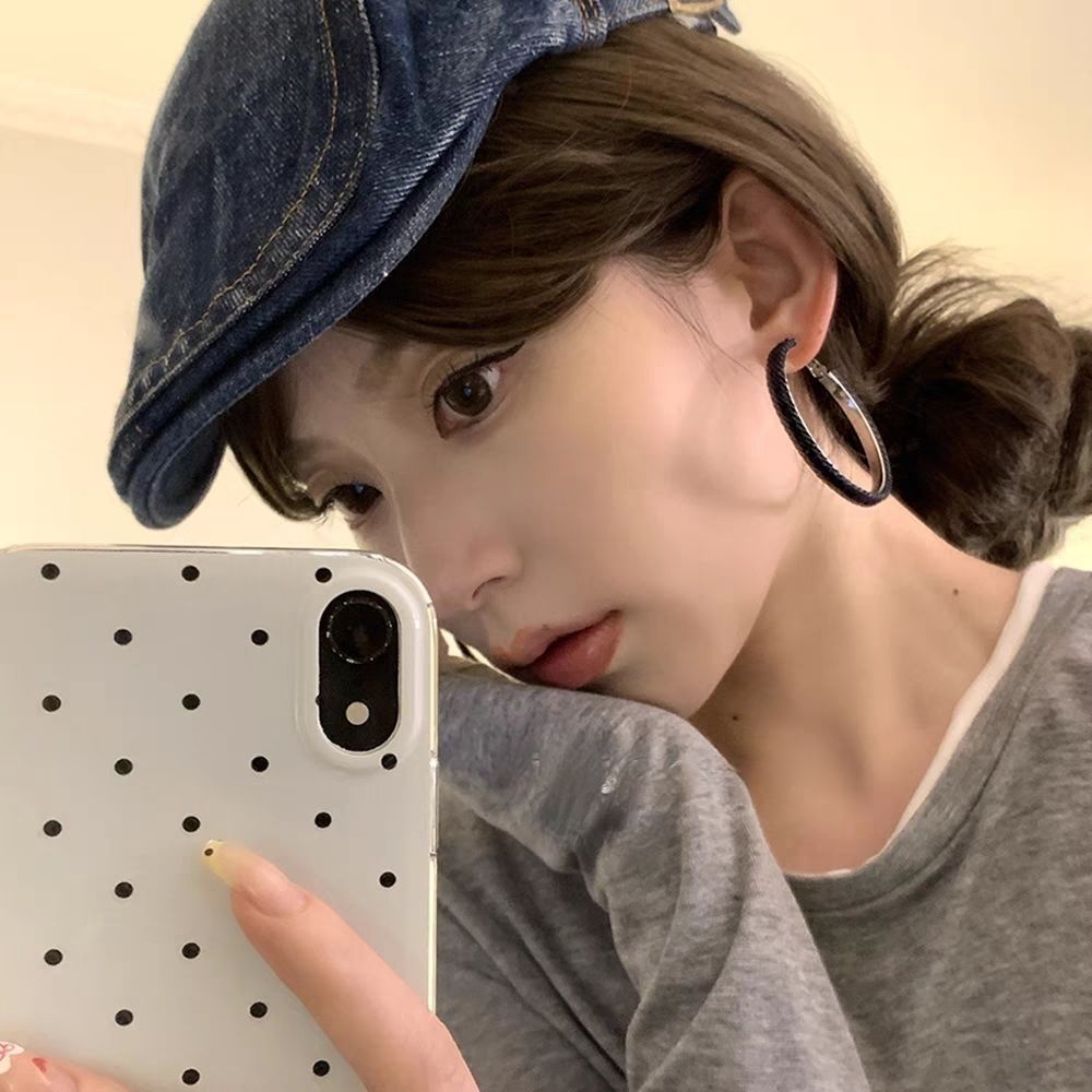 2026 Denim Hoop Earrings European Style Bold Stage Jewelry