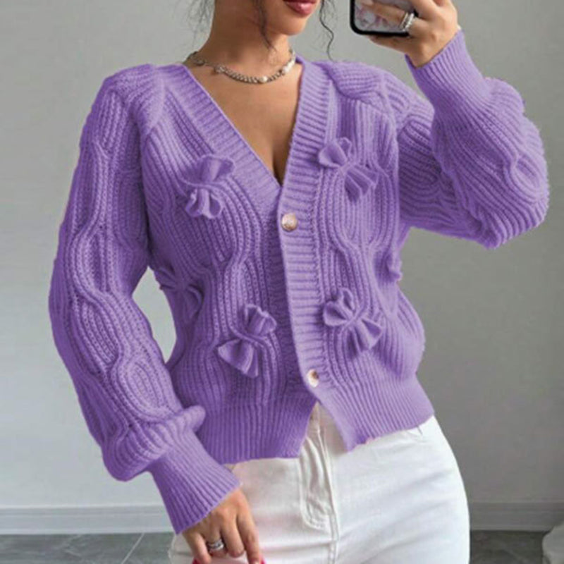 Women's Bow Cropped Cardigan