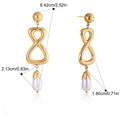 18K Gold Figure-Eight Geometric Stud Earrings - Autumn Winter