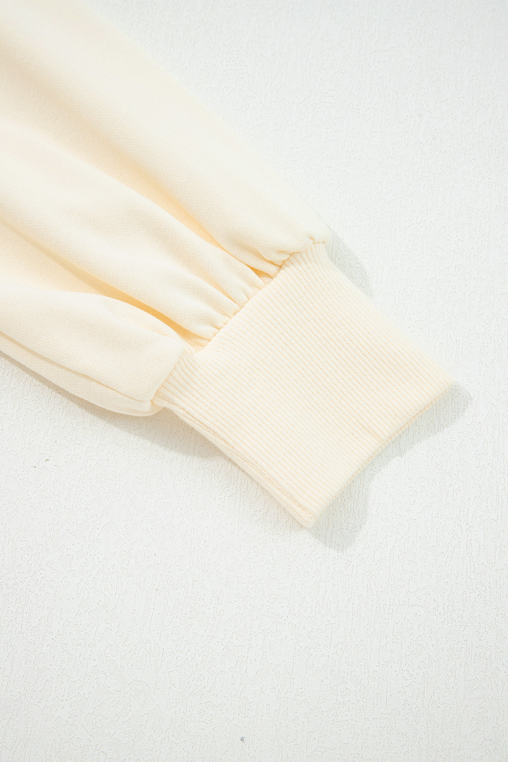 White Striped Patchwork Puff Sleeve Button Collar Sweatshirt