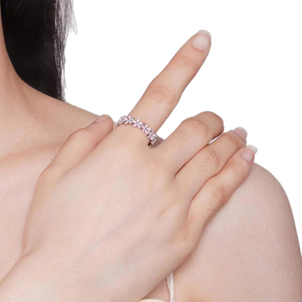 S925 Sterling Silver Sweet And Fresh Flower Ring