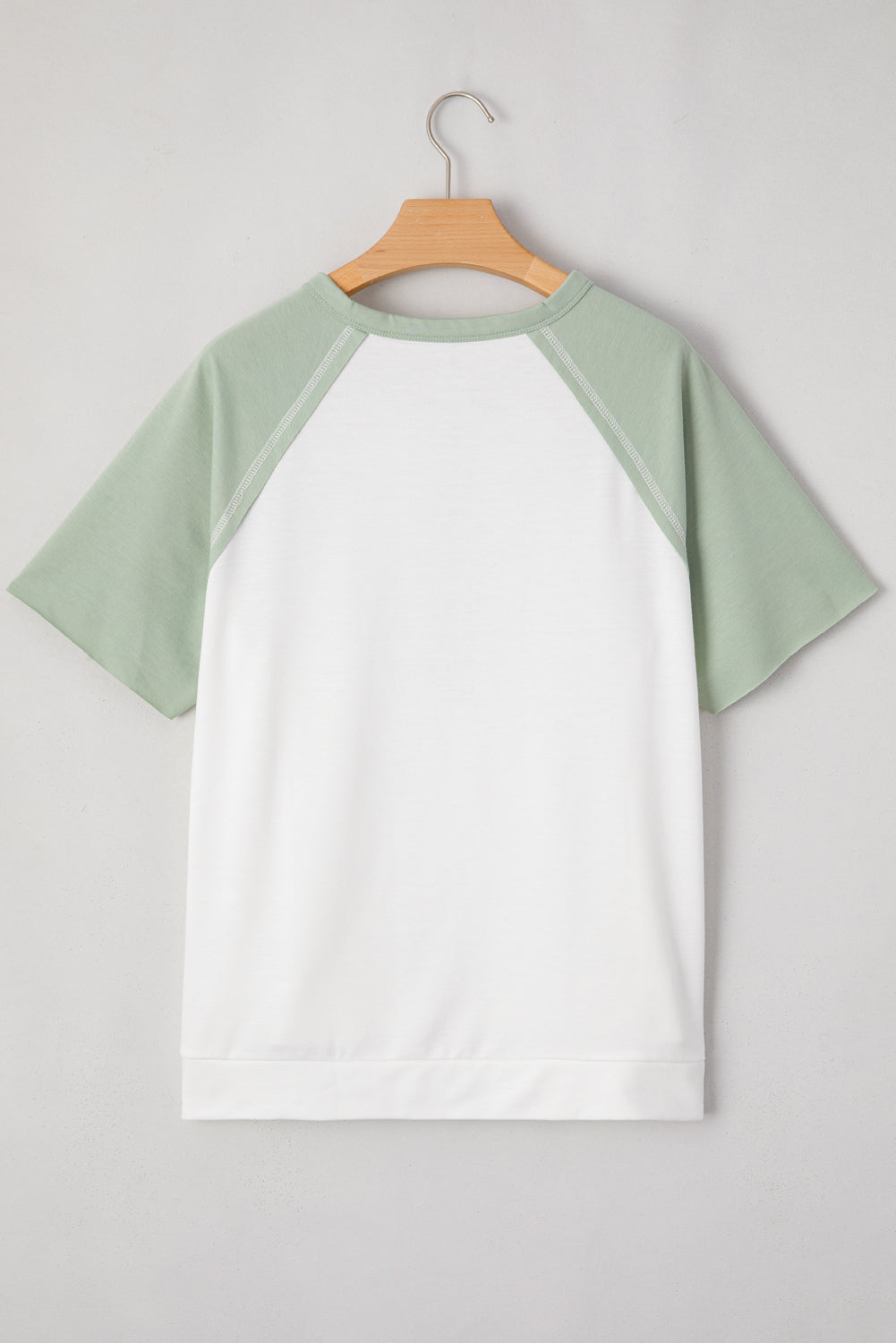 Aqua Colorblock Raglan Half-Button High-Low T-Shirt