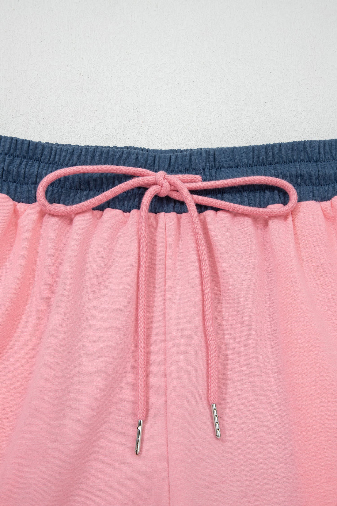 Colorblock Patchwork Varsity Stripe Drawstring Shorts