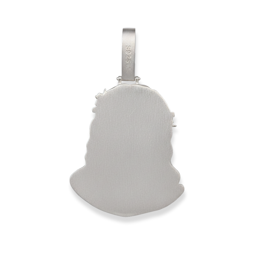 Moissanite Jesus Piece Pendant Solid 925 Sterling Silver Matte Finish