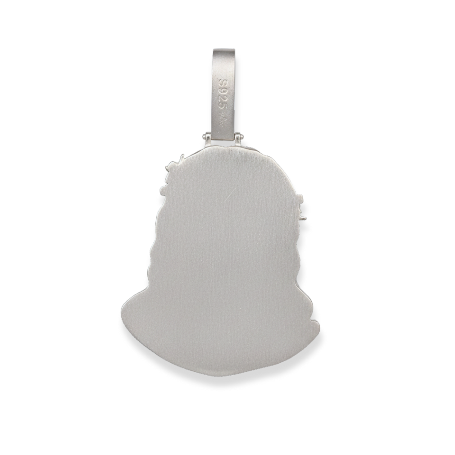 Moissanite Jesus Piece Pendant Solid 925 Sterling Silver Matte Finish