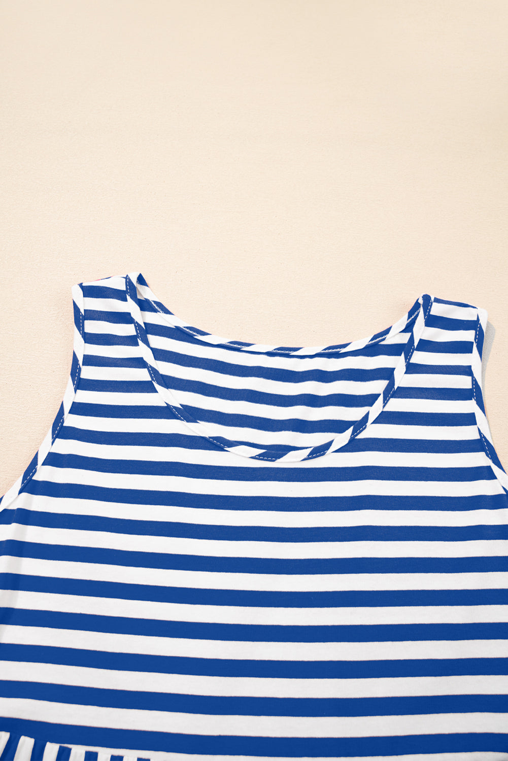 Stripe Scoop Neck Sleeveless Mini Dress