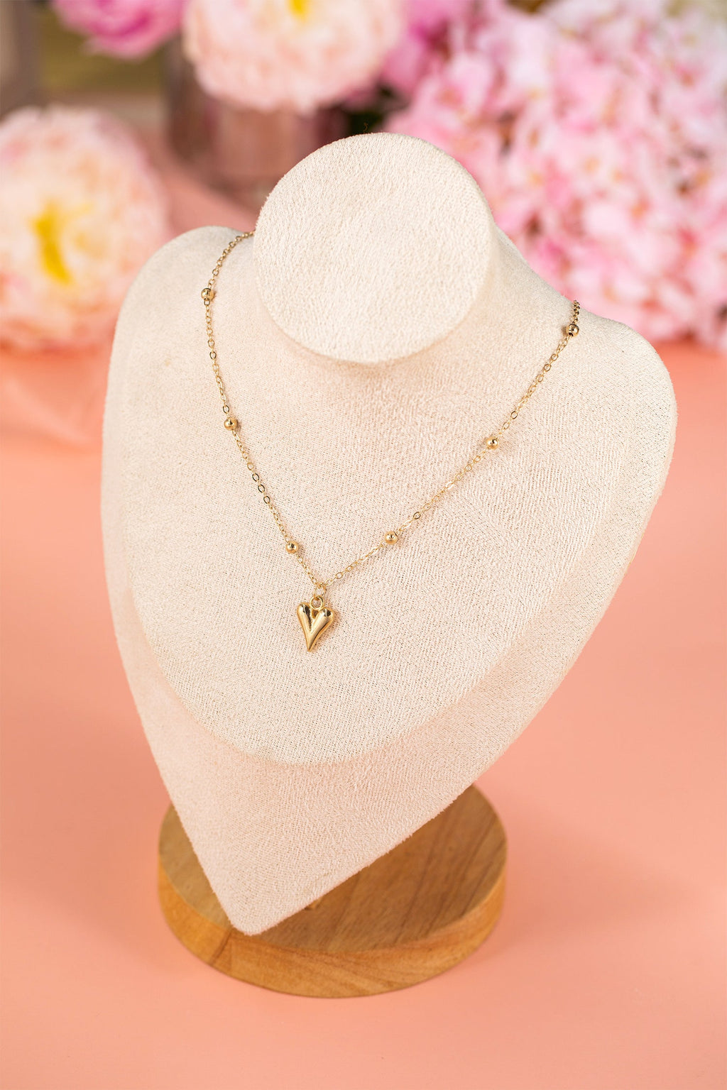 Inaya alloy Puffed Heart Necklace