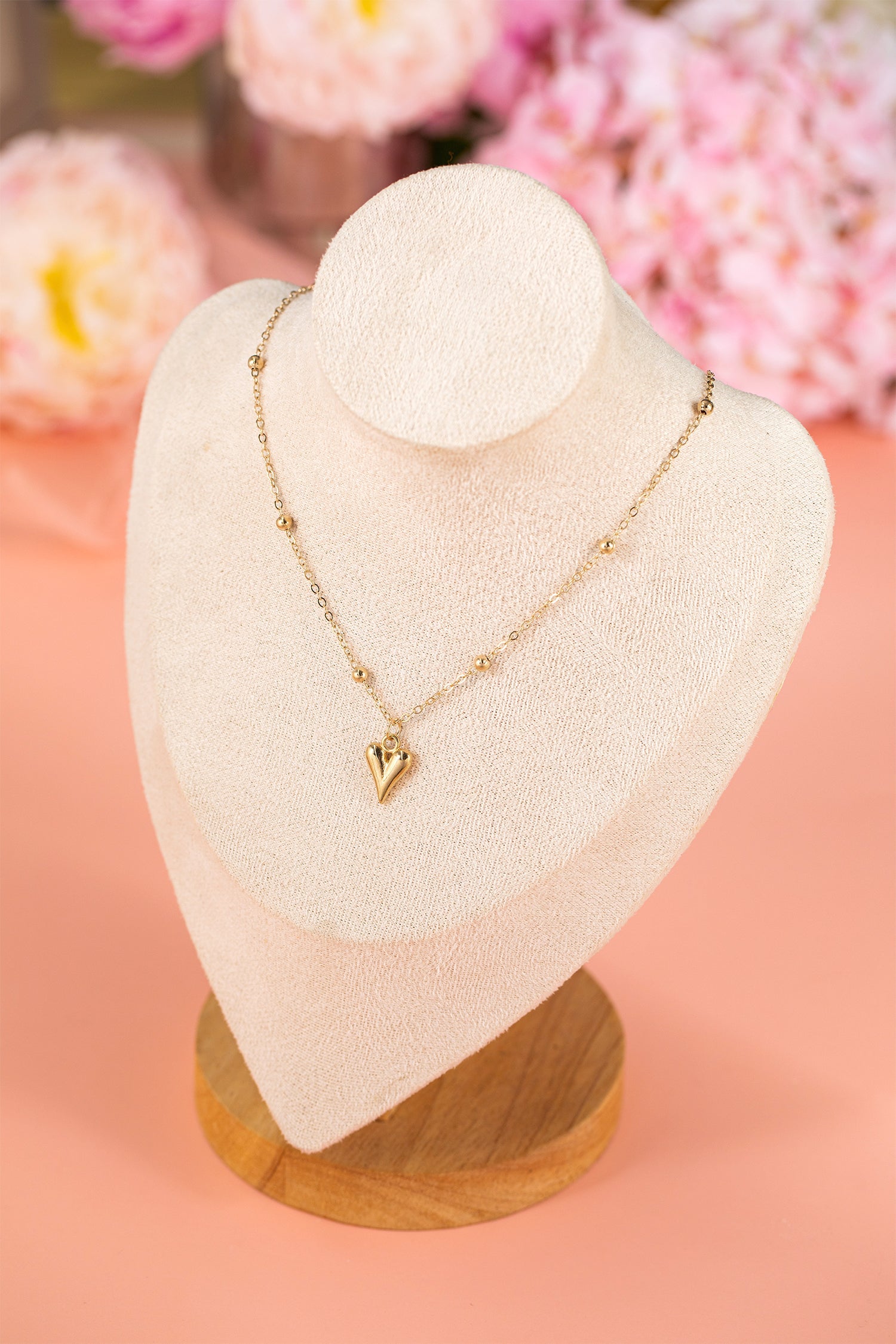 Inaya alloy Puffed Heart Necklace