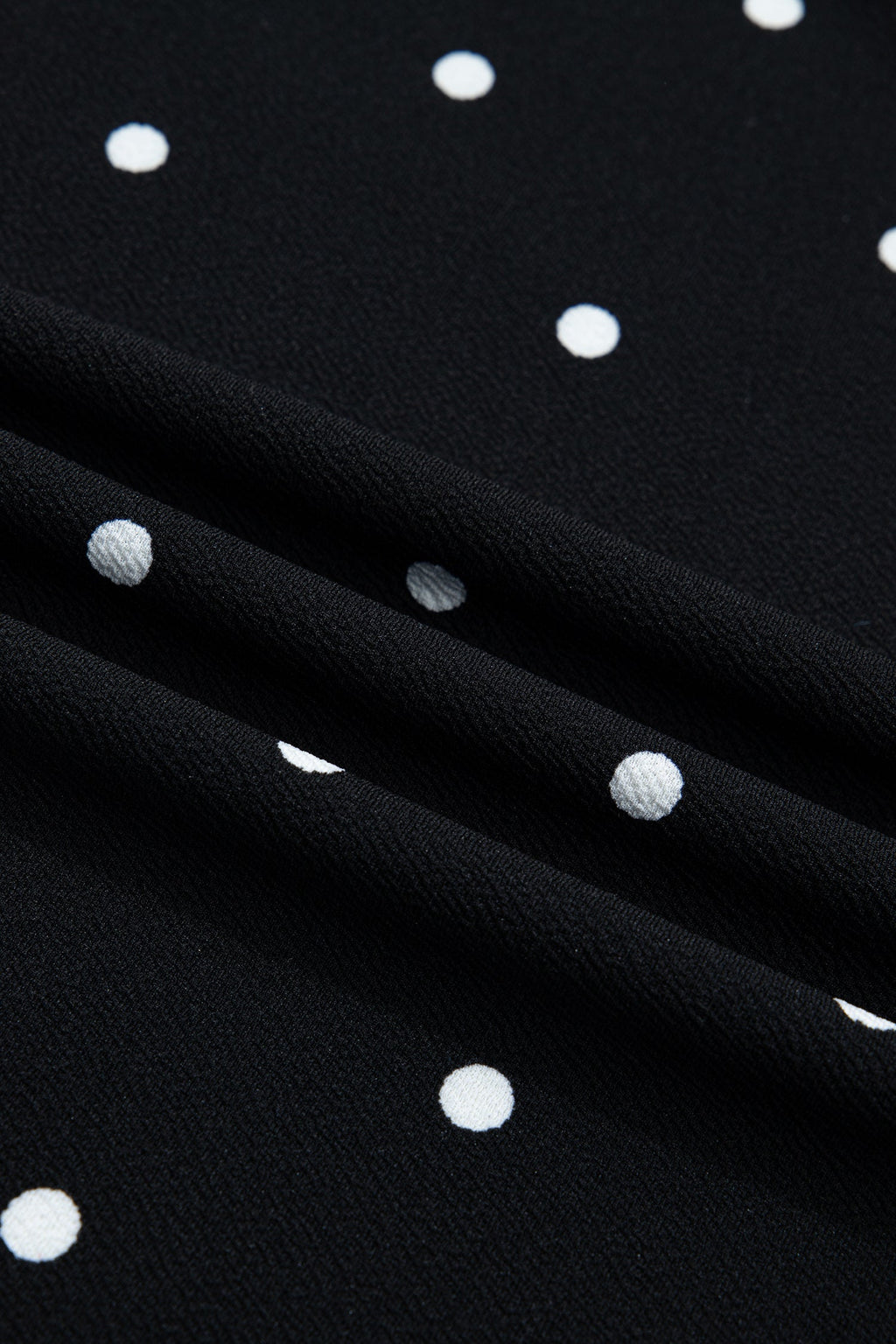 Black Polka Dot Short Sleeve T-Shirt with Scallop Hem Detail - Image 5