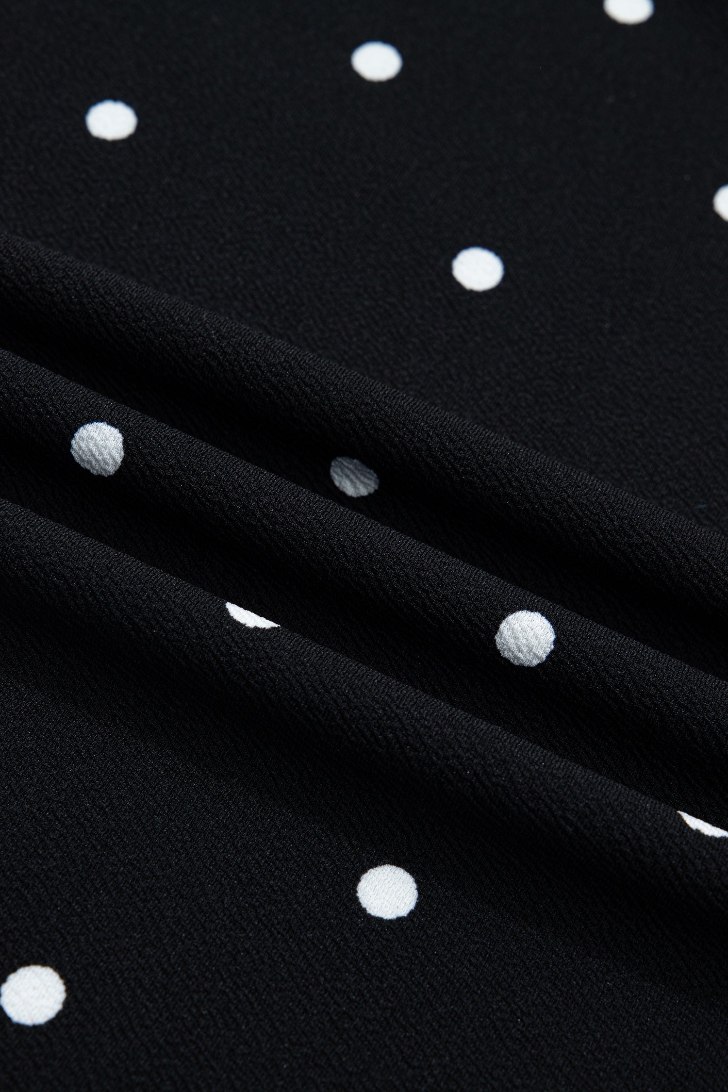 Black Polka Dot Short Sleeve T-Shirt with Scallop Hem Detail - Image 5