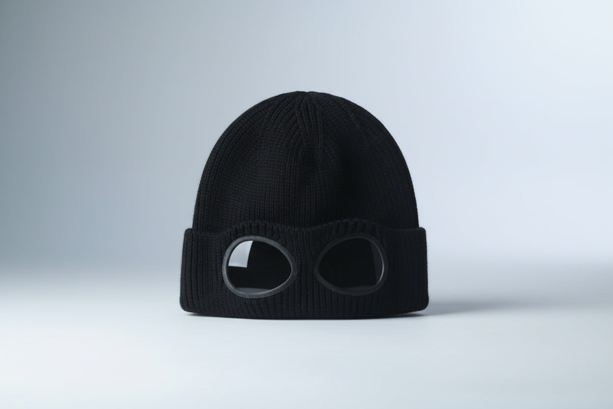 Women’s Aviator Pilot Knit Hat with Goggles Winter Beanie - Image 2