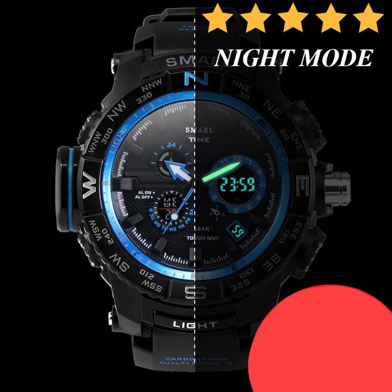 Luxury Sport LED Digital Analog Quartz Watch with EL Backlight