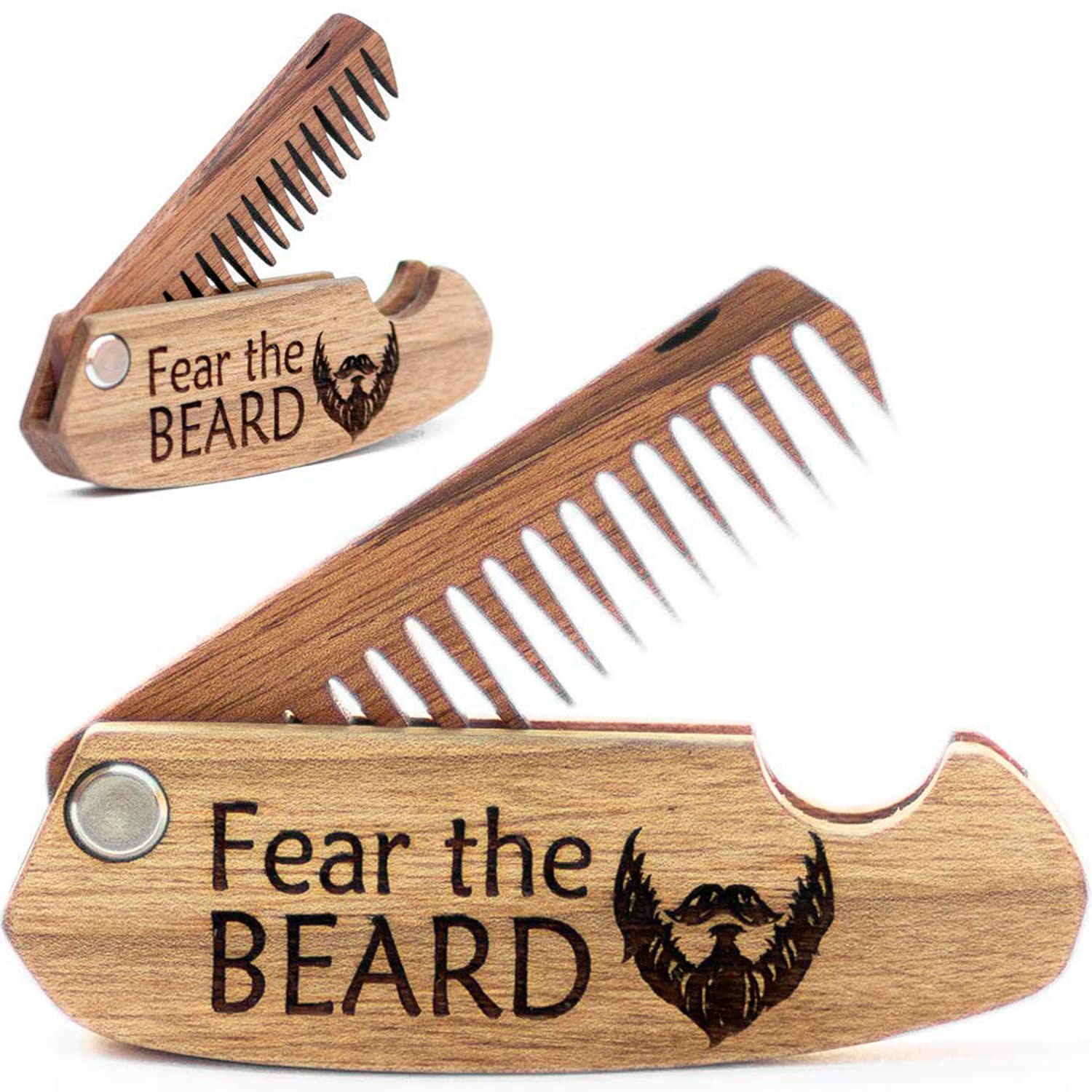 Handcrafted Solid Walnut Wooden Beard Comb for Grooming