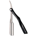 Feather Artist Club SS Folding Shaving Razor in black featuring stainless steel head