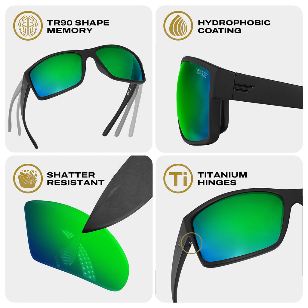 Mojave Green Mirrored Polarized Sunglasses for Outdoor Adventure