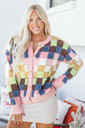 Plush Button Front Cardigan Sweater