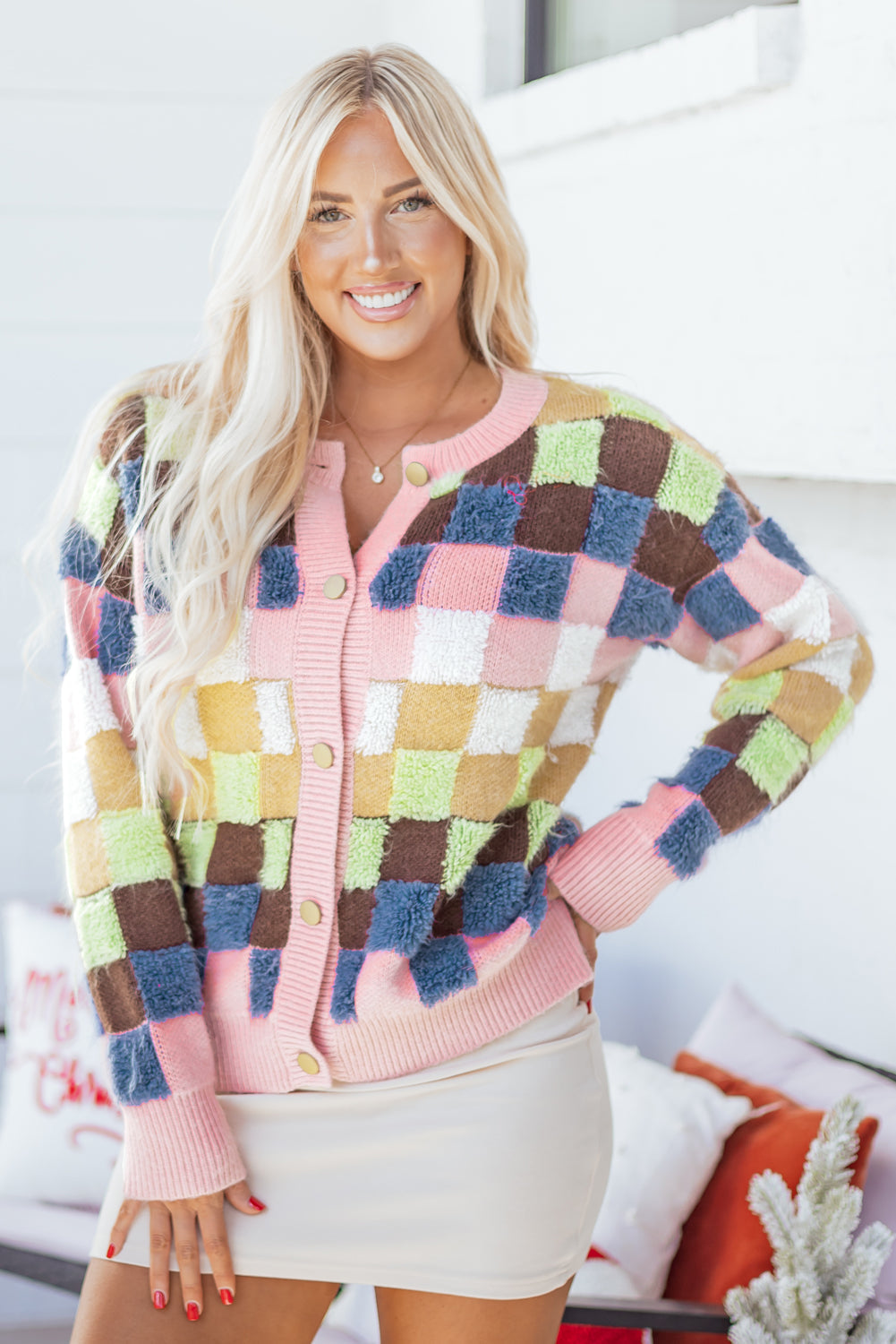Plush Button Front Cardigan Sweater