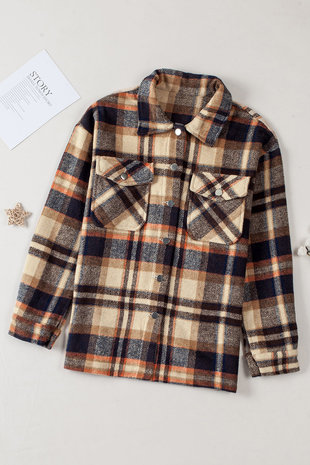 Brown Plaid Flannel Shacket | Button-Up Long Sleeve