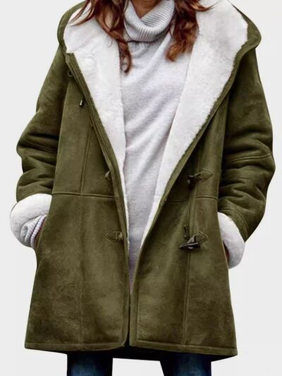 Women's Long Sleeve Hooded Toggle Jacket with Pockets