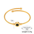18K gold twill with round inlaid gemstone design noble and elegant bracelet