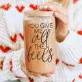 You Give Me All the Feels 20oz Glass Cup with Bamboo Lid