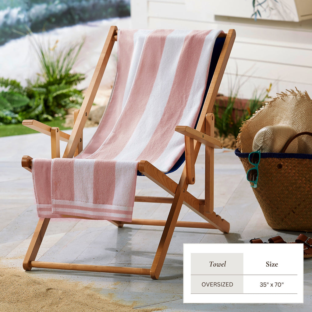 Striped Cabana Beach Towel 100% Cotton Ultra-Soft Pool Towel