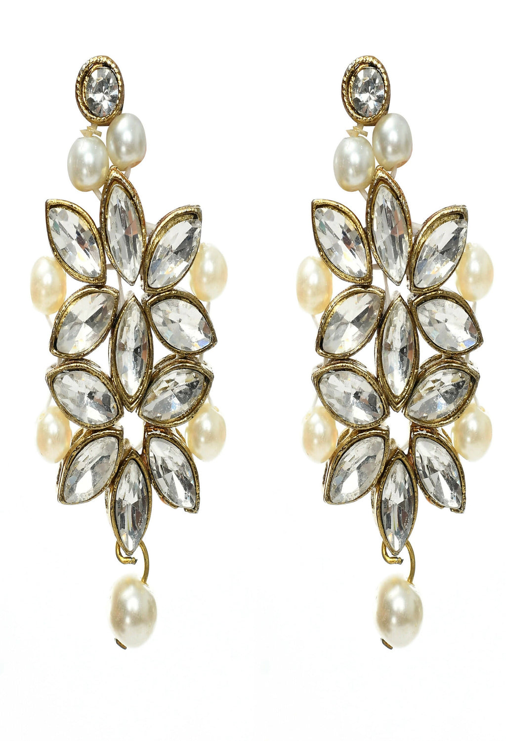 Gold-Polished Brass Kundan and Pearl Choker for Women