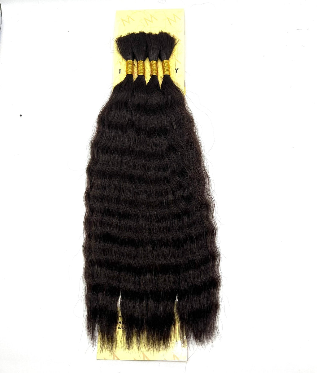 14" Wet & Wavy Bulk Hair Extensions for Versatile Styling - Black