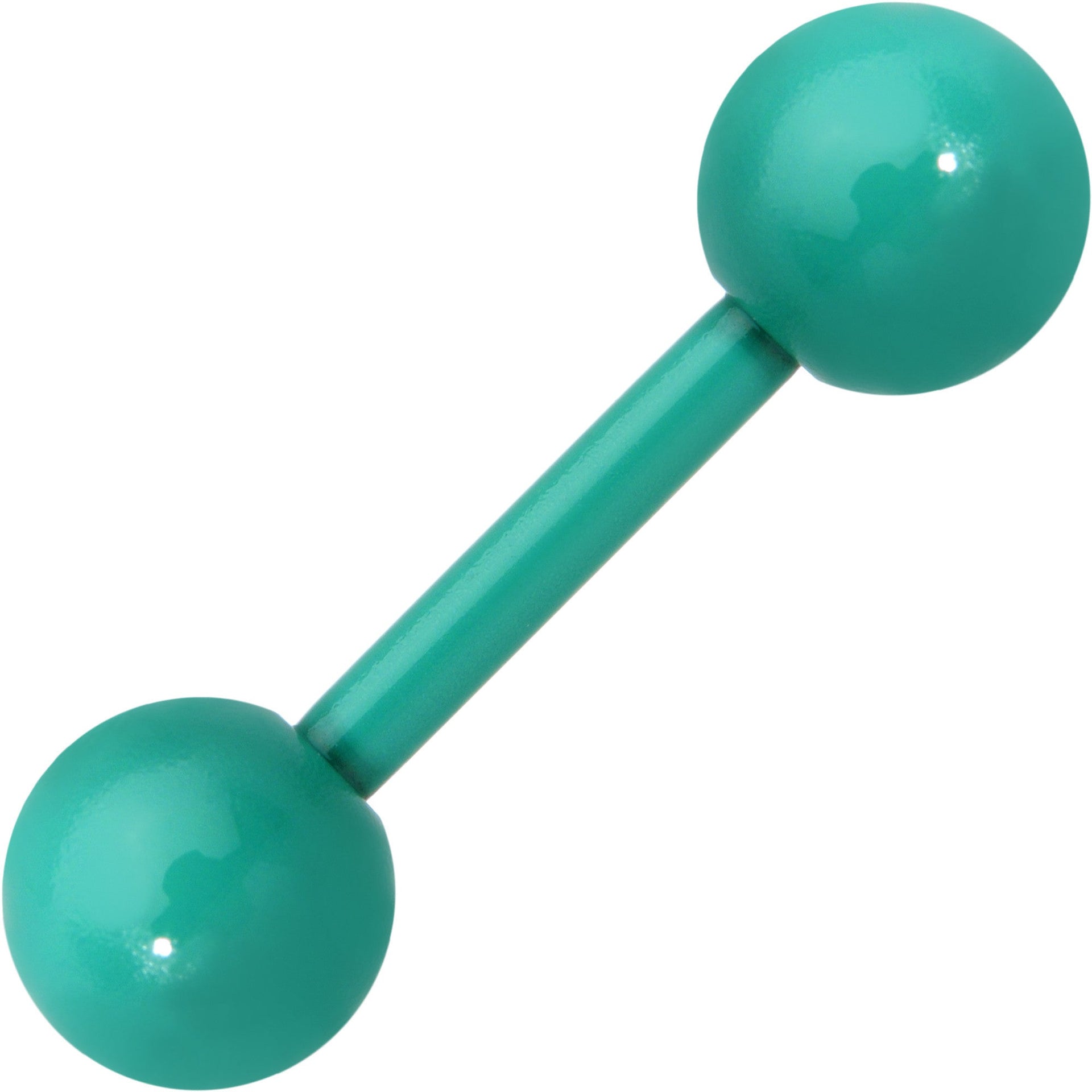 14G 9mm Green Acrylic Over Steel 6mm Ball Straight Barbell