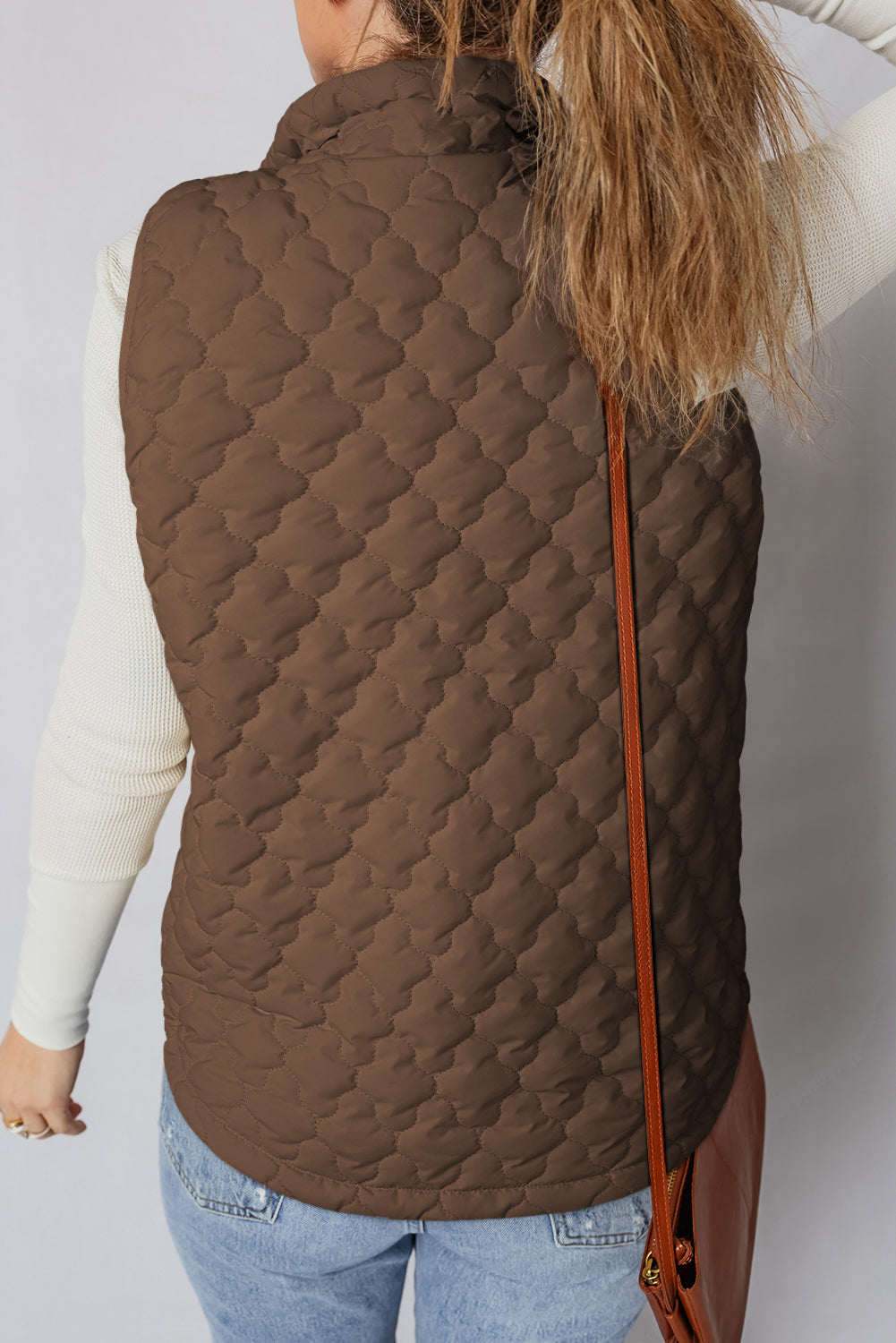 Women's Quilted Zip-Up Snap Button Vest - Relaxed Fit Outerwear
