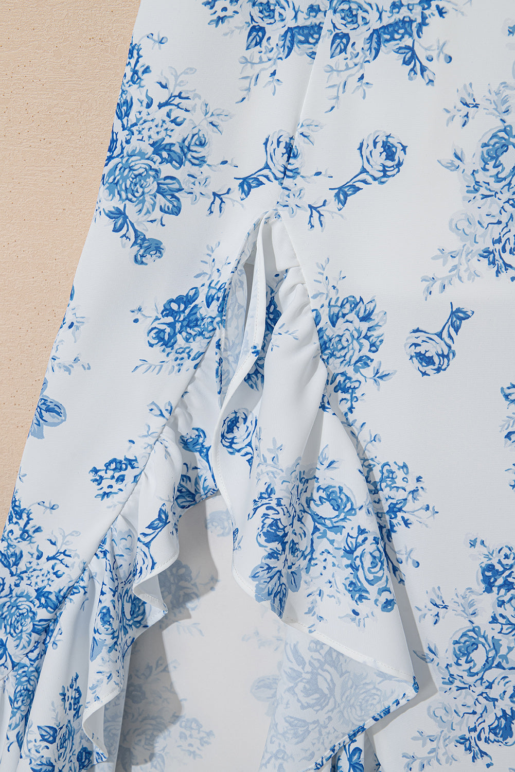 Black Boho Floral High Waist Ruffle Split Maxi Skirt