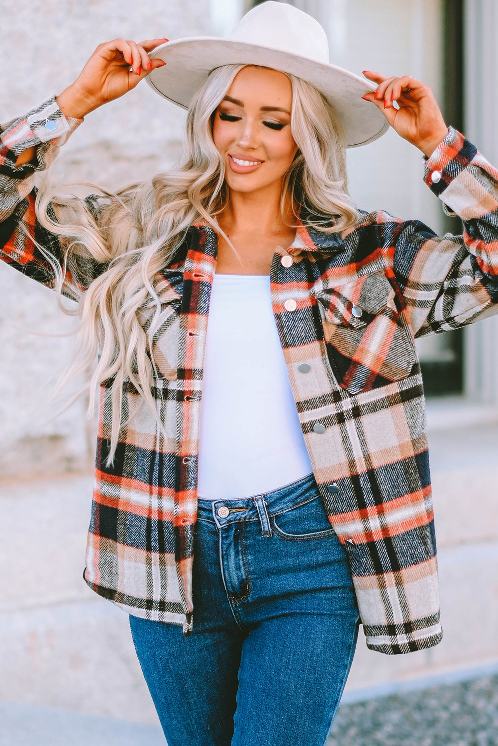 Brown Plaid Flannel Shacket | Button-Up Long Sleeve