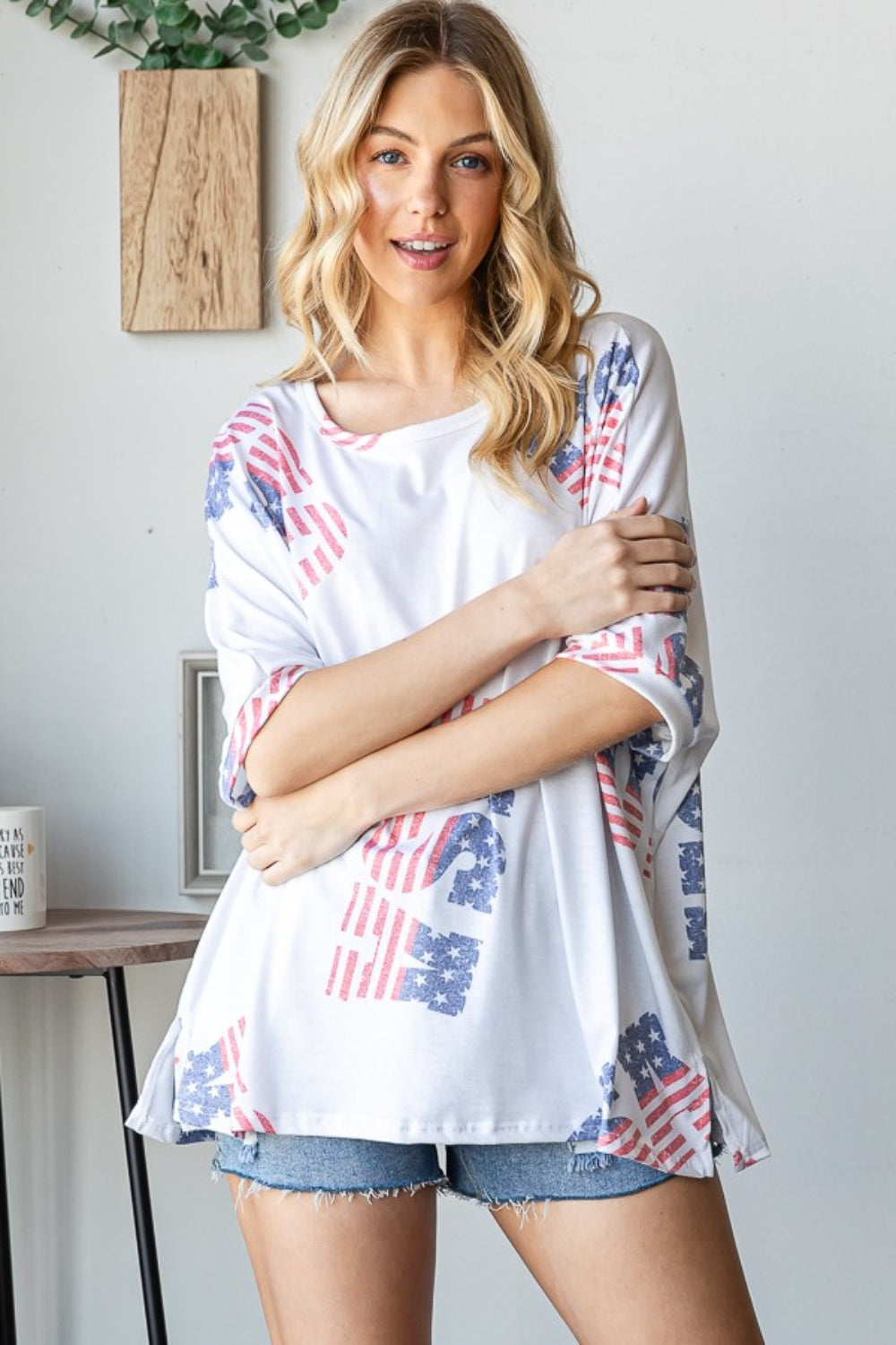Women Letter Graphic Round Neck Short Sleeve Casual T-Shirt Top - Image 5