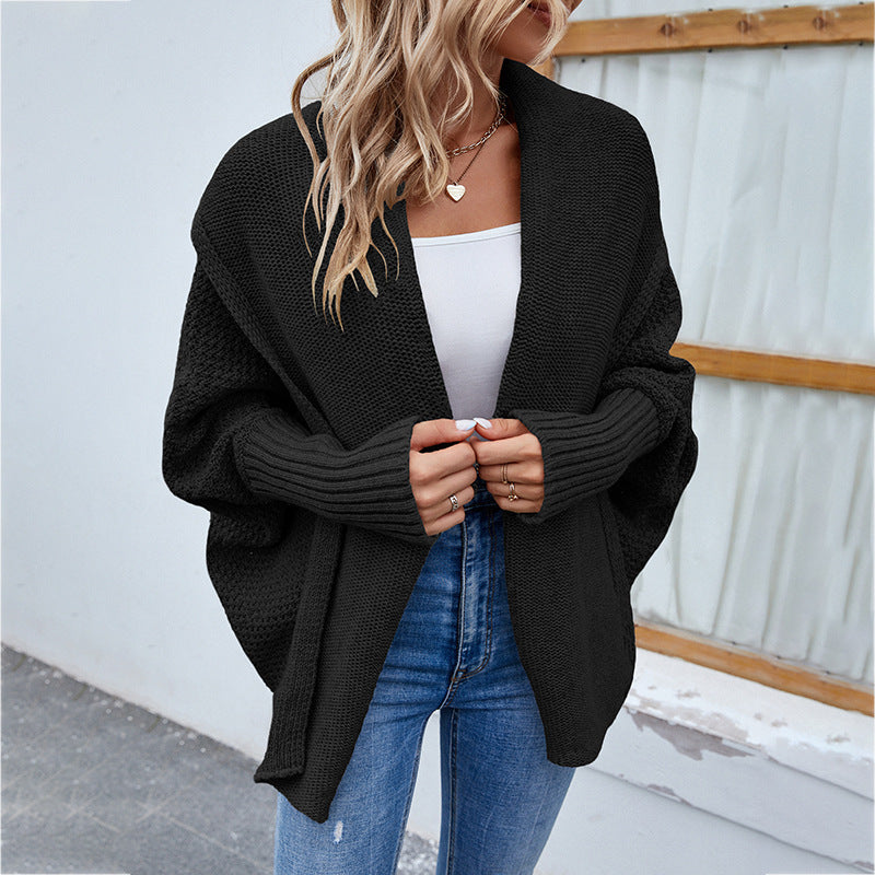 Oversized Navy Blue Batwing Cardigan