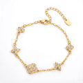Fashionable And Personalized High-quality Stainless Steel Unisex Flower And Leaf Bracelet
