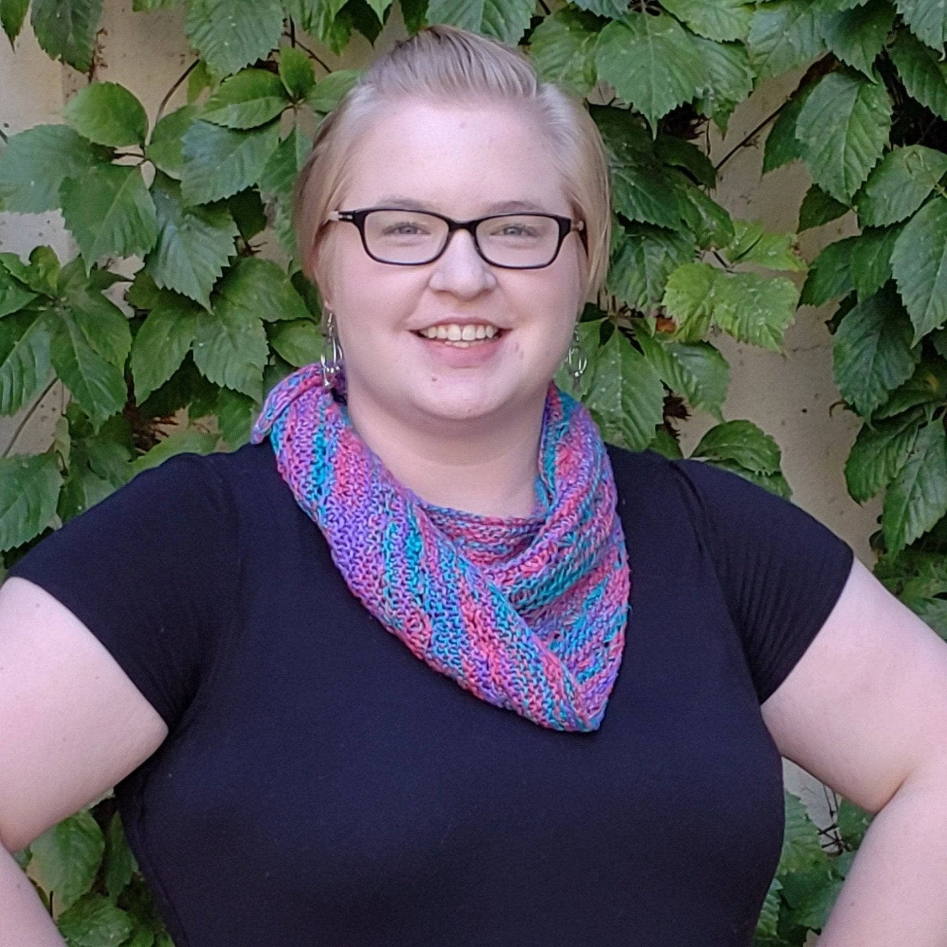 Field of Dreams shawl featuring garter and daisy stitch texture in a classic scarf shape.