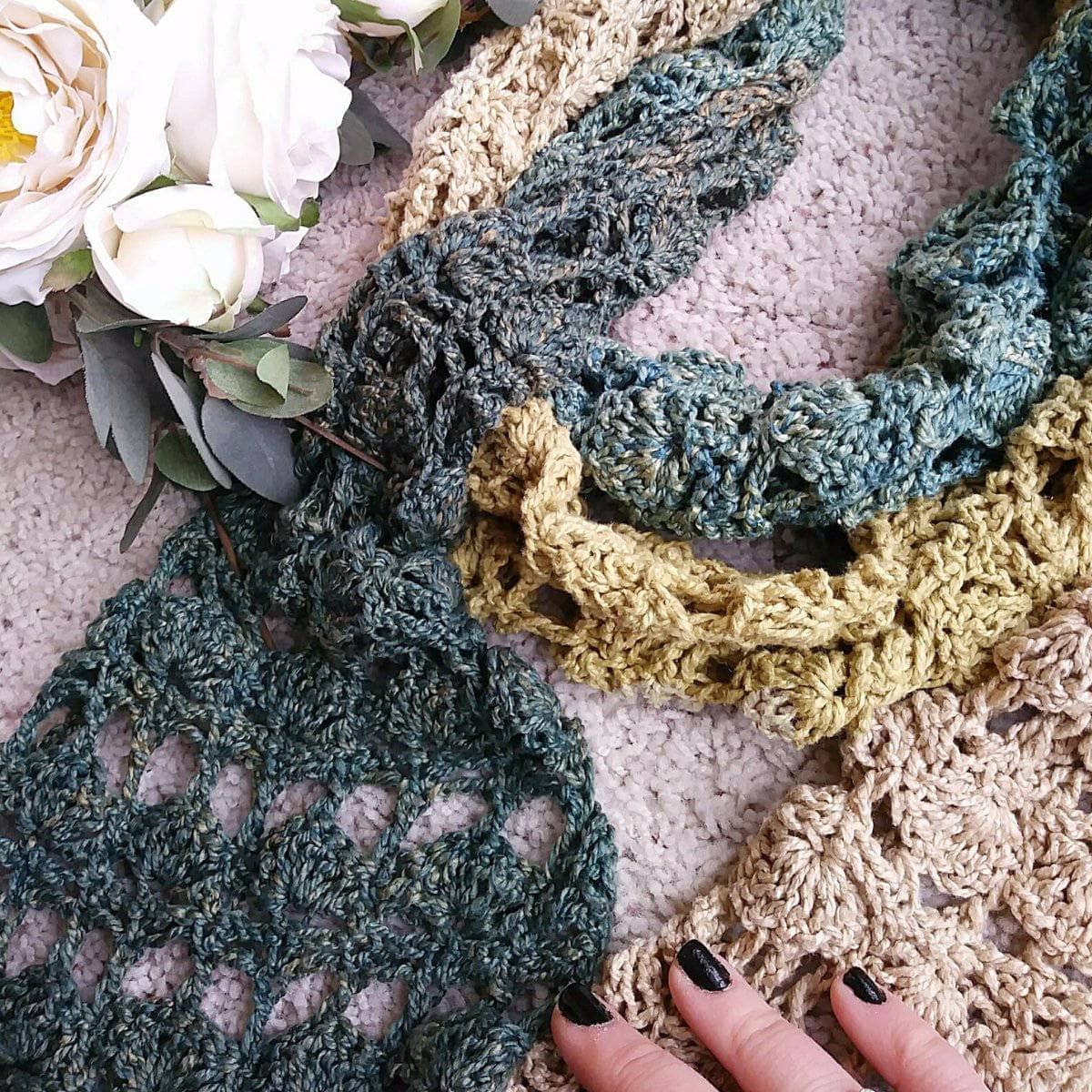 Fields of Home Scarf Crochet Kit with Recycled Silk Yarn