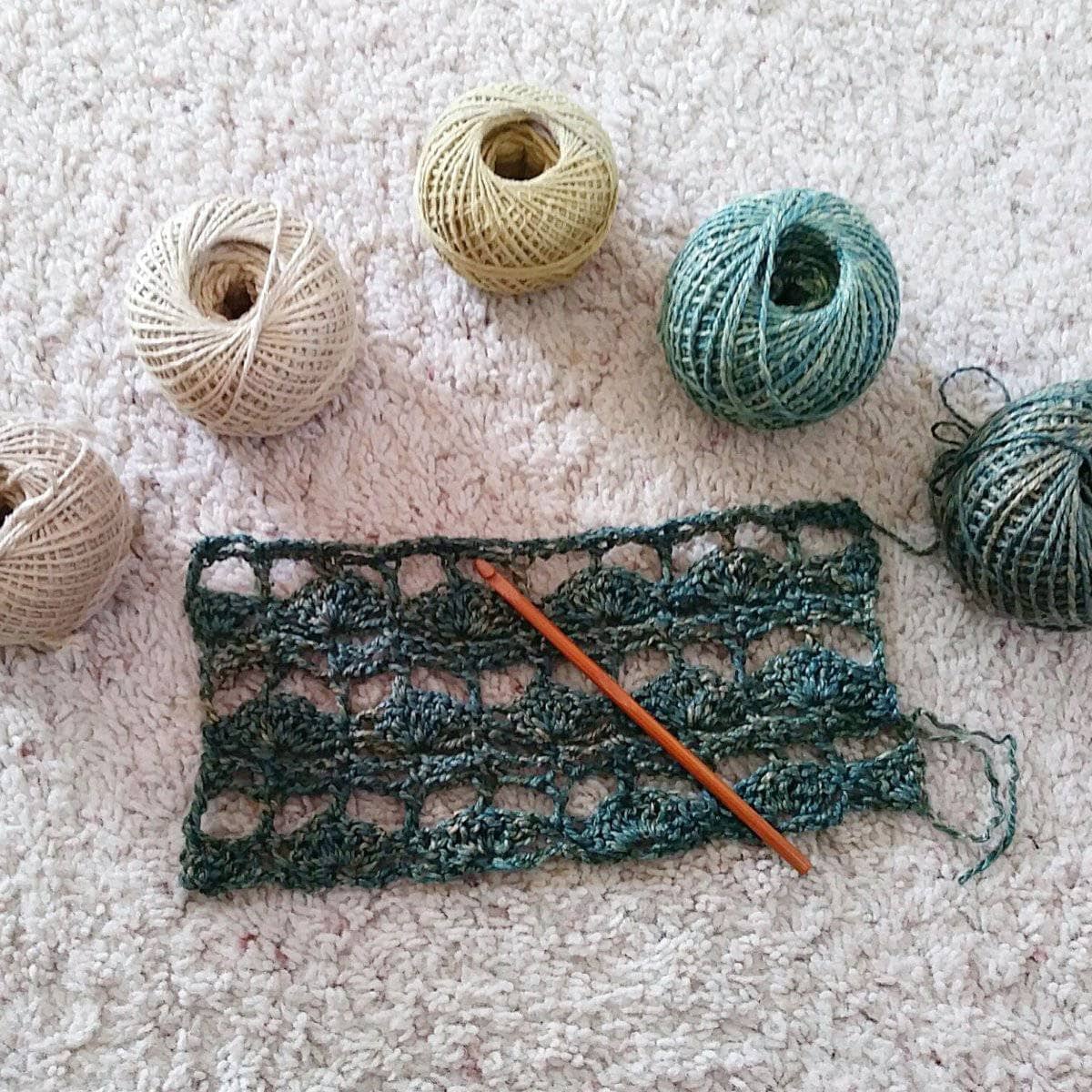 Fields of Home Scarf Crochet Kit with Recycled Silk Yarn