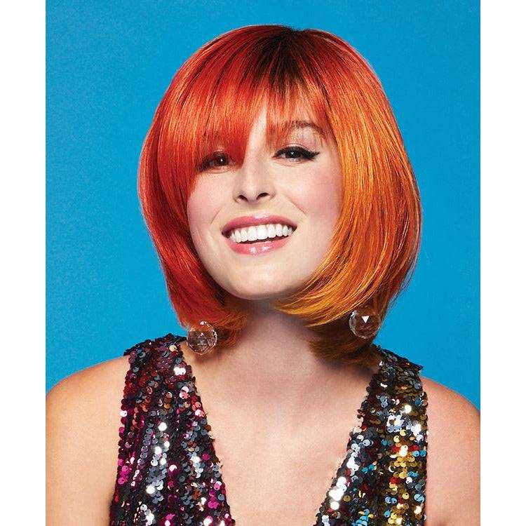 Fierce Fire Fantasy Wig in Orange and Red - Bold Glamour Style