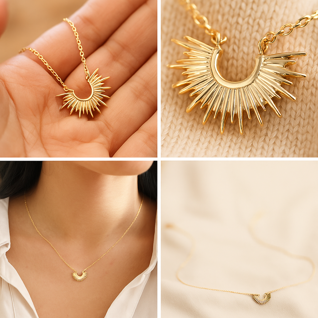Gold Radiance Sunburst Necklace