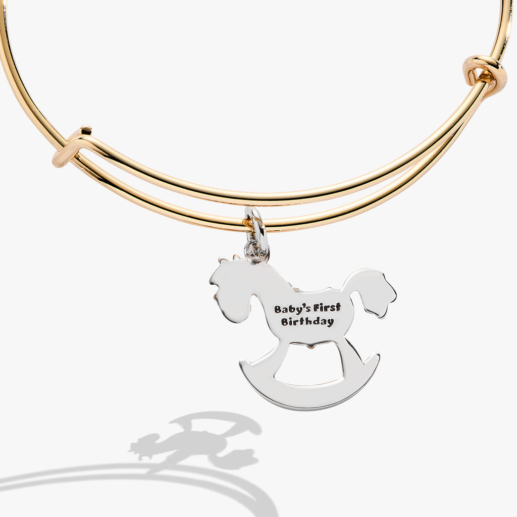 Two-Tone Rocking Horse First Birthday Keepsake Bangle Bracelet