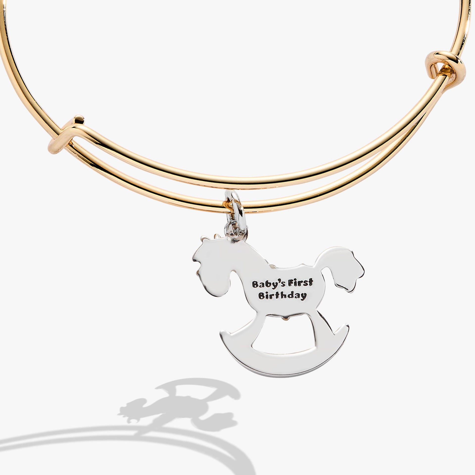 Two-Tone Rocking Horse First Birthday Keepsake Bangle Bracelet