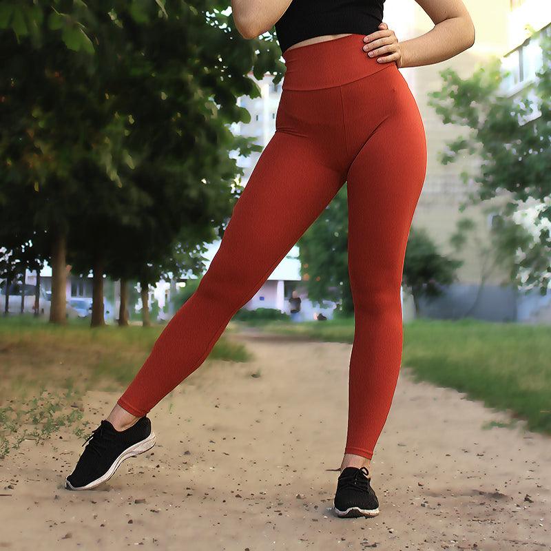 High-Waist Solid Fitness Leggings for Yoga and Gym Workout