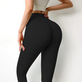 High-Waist Solid Fitness Leggings for Yoga and Gym Workout