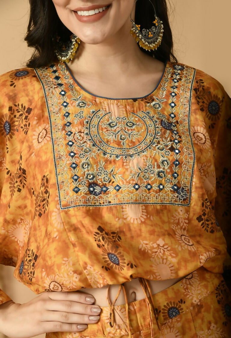 Mustard Maslin Kurta Set - Elegant 2-Piece Ethnic Ensemble