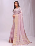Beautiful Light Pink Organza Saree with matching blouse piece.