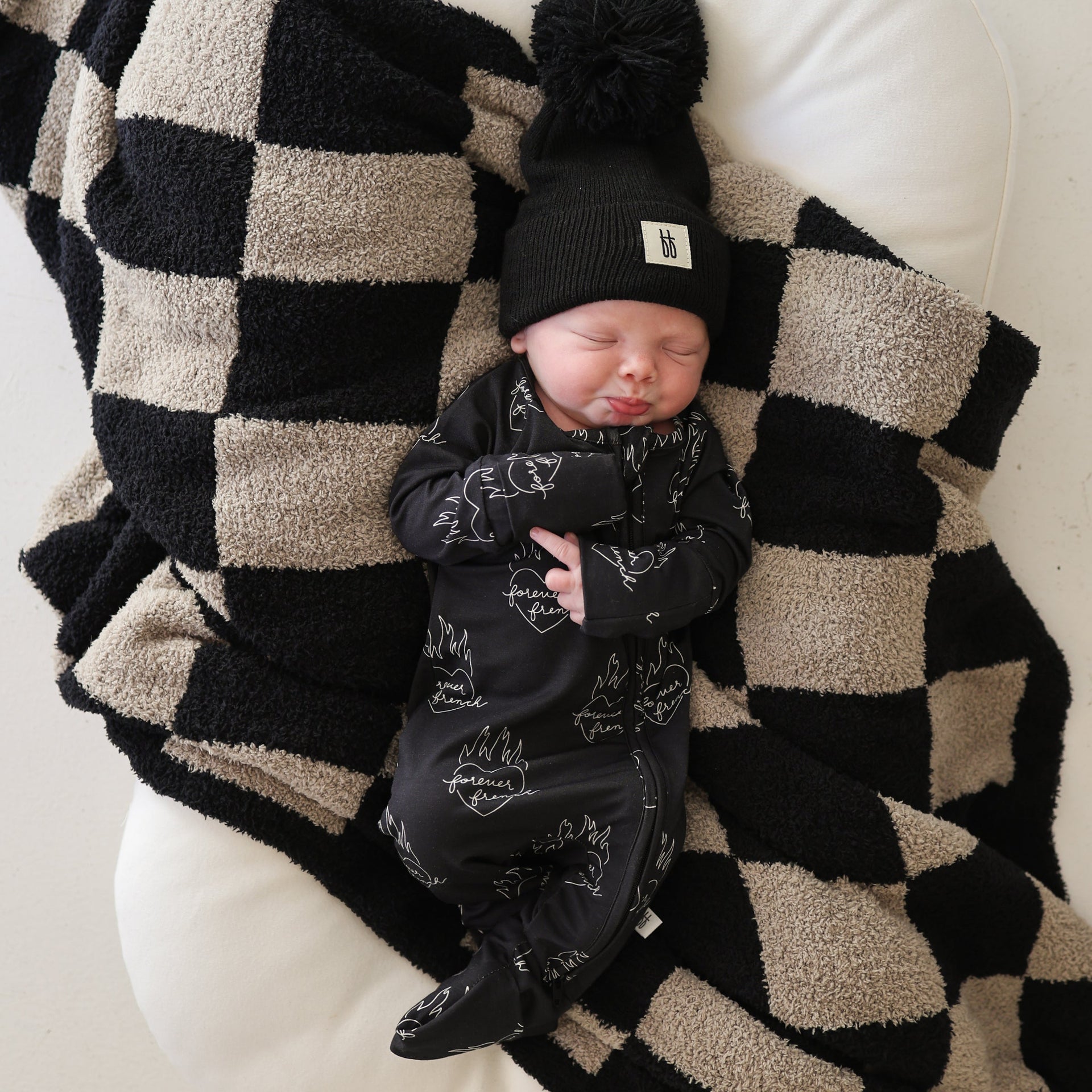ff Knit Pom Top Beanie | Black