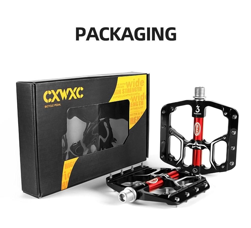 CXWXC Wide Platform Flat Bike Pedals, Aluminum Sealed Bearings
