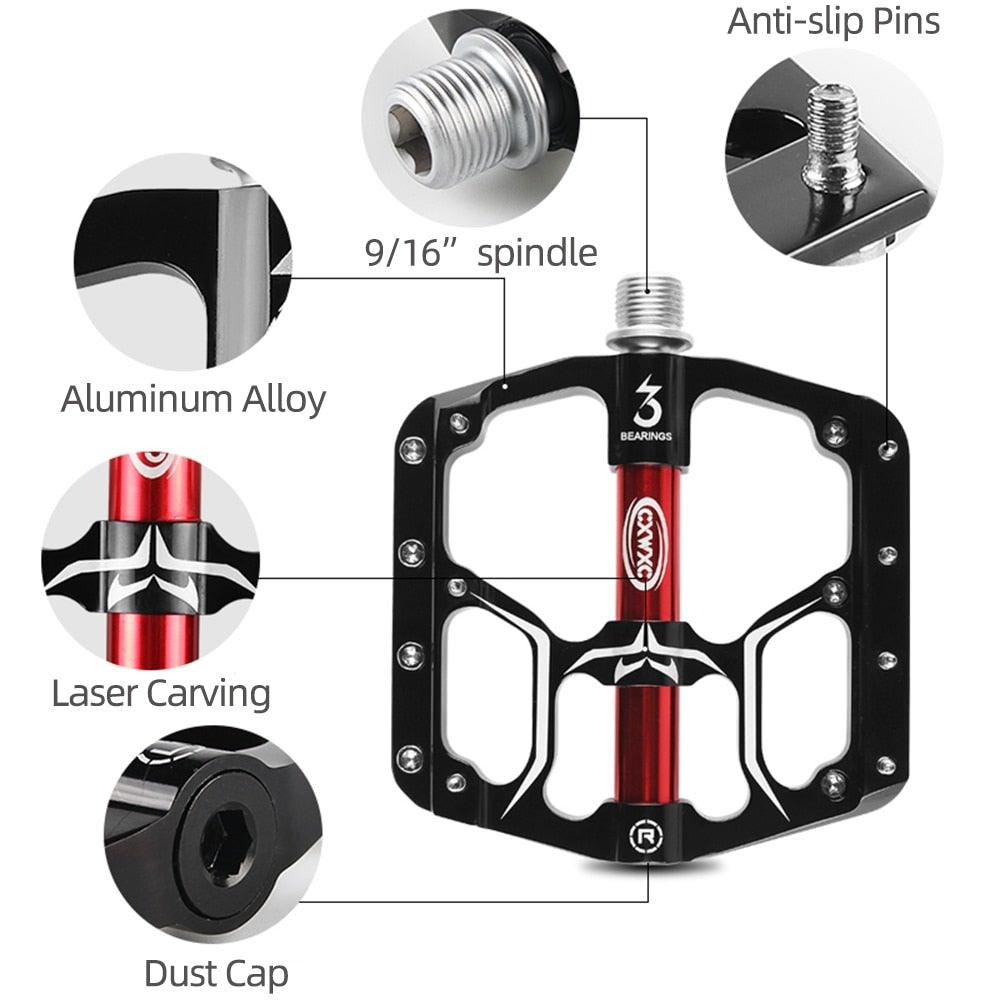 CXWXC Wide Platform Flat Bike Pedals, Aluminum Sealed Bearings